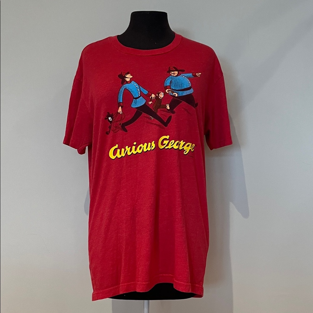 VTG Curious George red tee